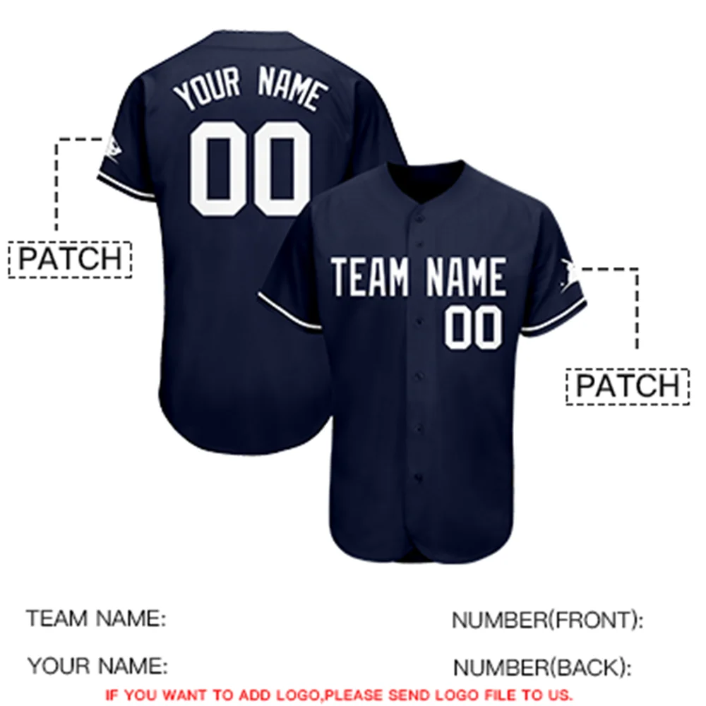 Custom New Button Baseball Jersey Sublimation Design Sewing Name Number Suitable Men/Kid Outdoor Game Training Sport Shirt