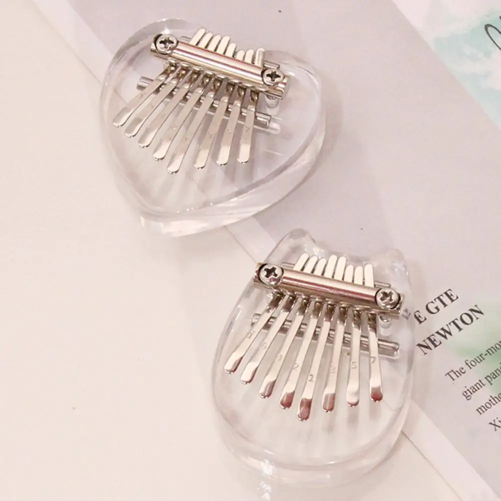 

8-Tone Transparent Faux Crystal Mini Thumb Piano Cute Musical Instrument Gift