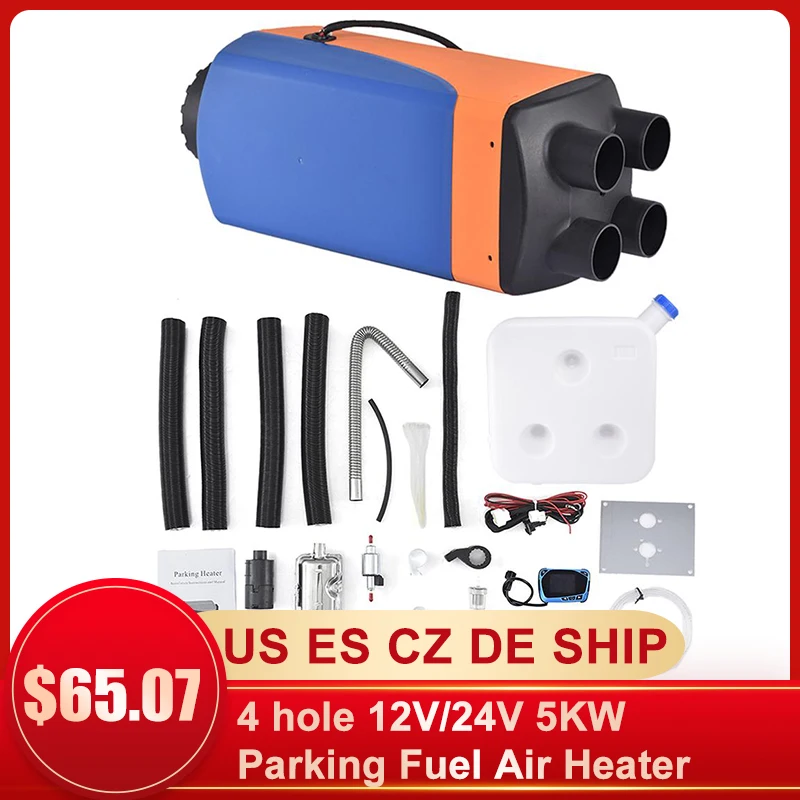 12V/24V 5KW парковки топлива нагреватель воздуха на дизельном топливе 4 отверстия