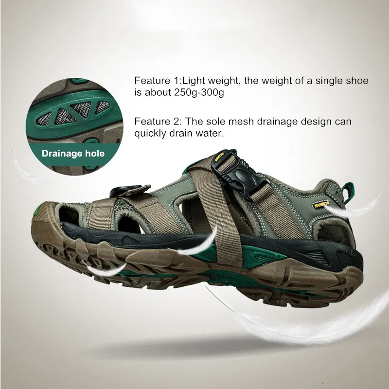 HUMTTO Summer Outdoor Men Sandals Breathable Hiking Quick-drying Trekking Mountain Beach Shoes Women Non-slip Mens Aqua Sneakers