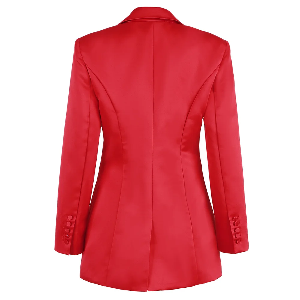 2021 New Women's Clothing Set Sexy Red Blazer Coats Lady Two Pieces Set