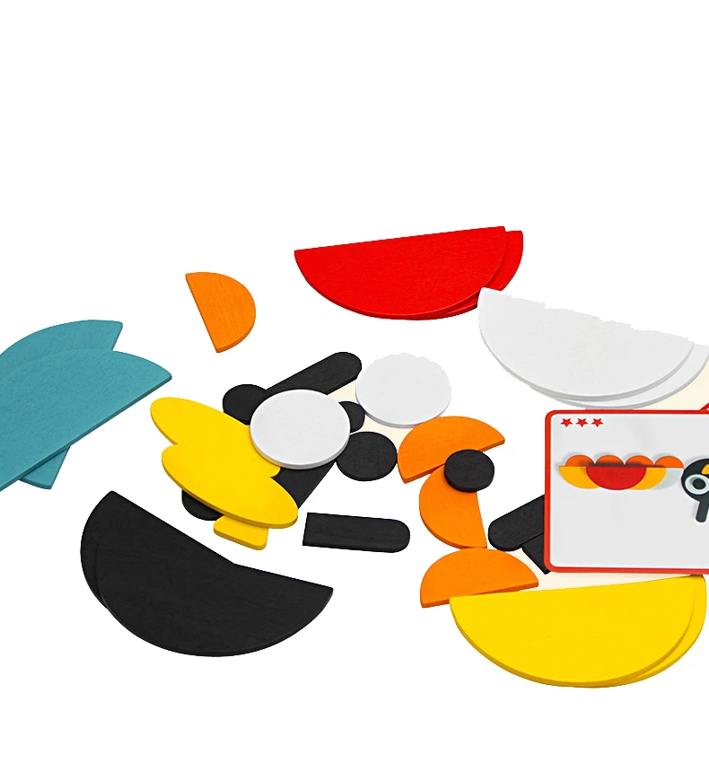 

JINLETONG Animal Wooden 3D Jigsaw Puzzle DIY Cognitive Early Education Learning Toys for Children Intelligence Puzzles