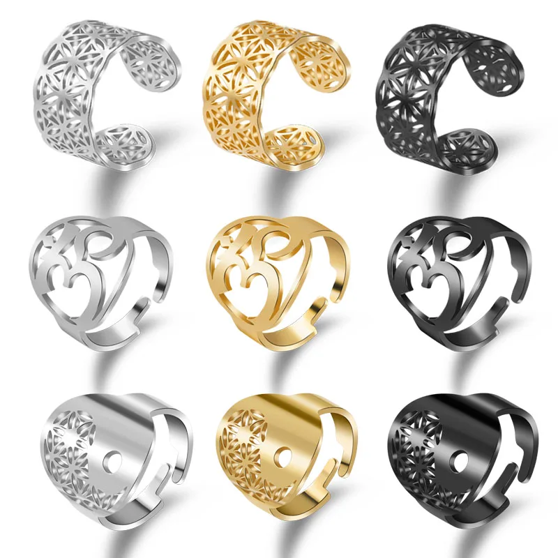 Модное черное кольцо из нержавеющей стали 316L амулет с символом женское и мужское