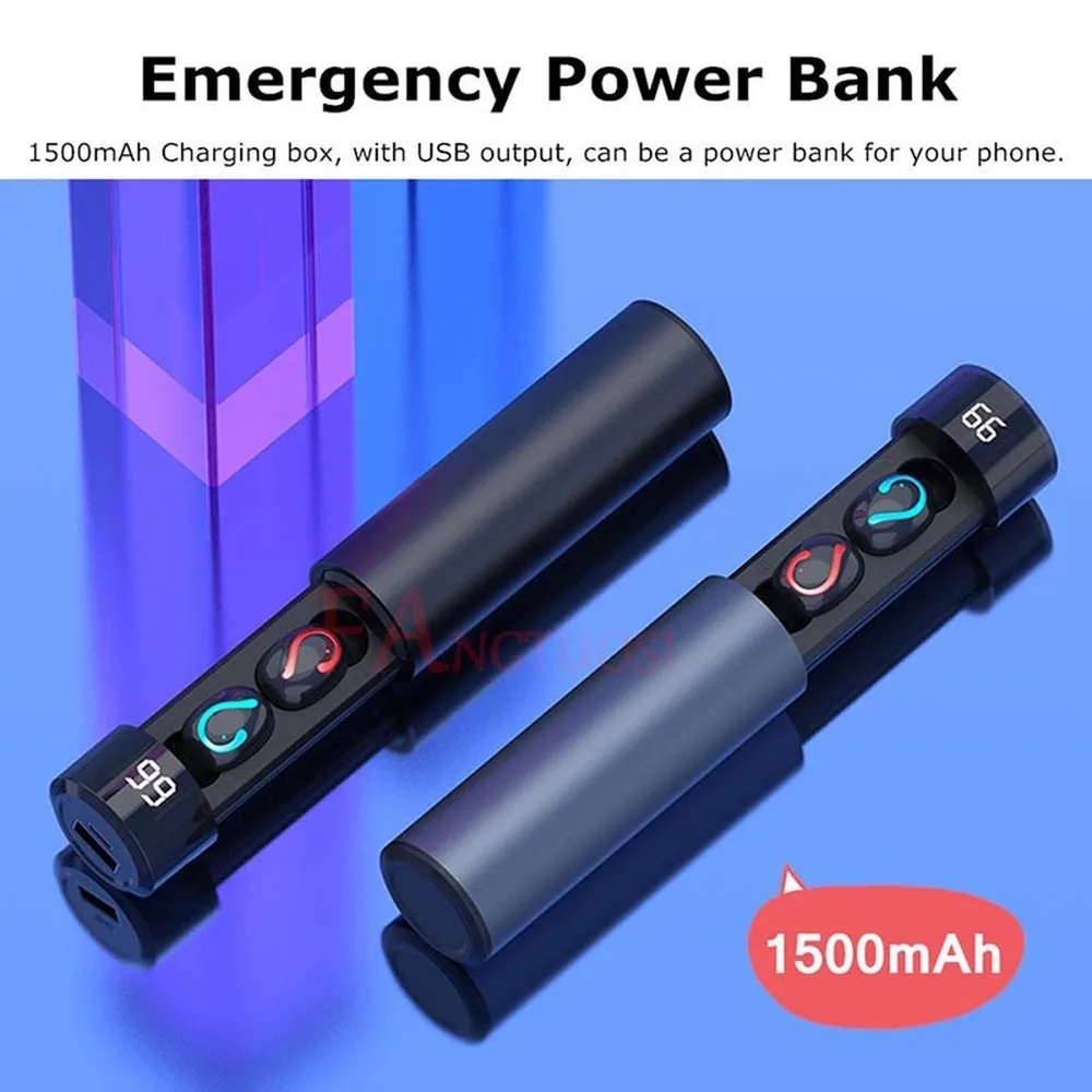 Q67 Bluetooth наушники 5,0 беспроводные гарнитуры 3D стереосистемы мини с двойным микрофоном спортивные водонепроницаемые наушники с зарядным устройством 3500 мАч