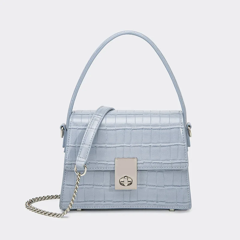 

Handbag 2021 new fashion female bag crocodile pattern retro box bag small square bag women's shoulder diagonal bag