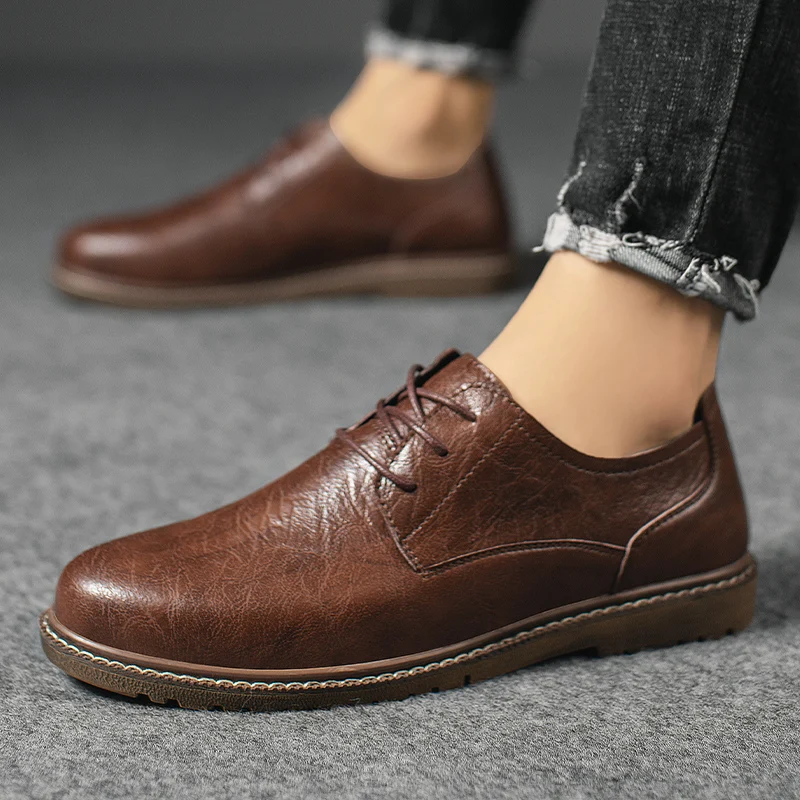 

High Quality Leather Casual Shoes Men Spring Autumn Fashion Oxford Shoes Male Adult Business Comfort Non-slip Formal Mens Oxford