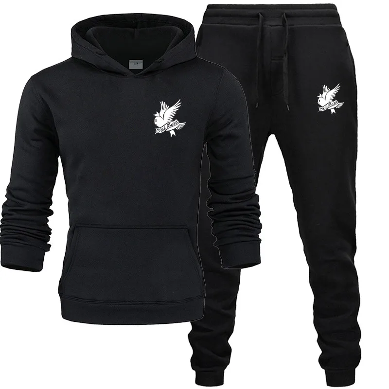 Новый костюм с капюшоном спортивная одежда Мужская Флисовая теплая толстовка