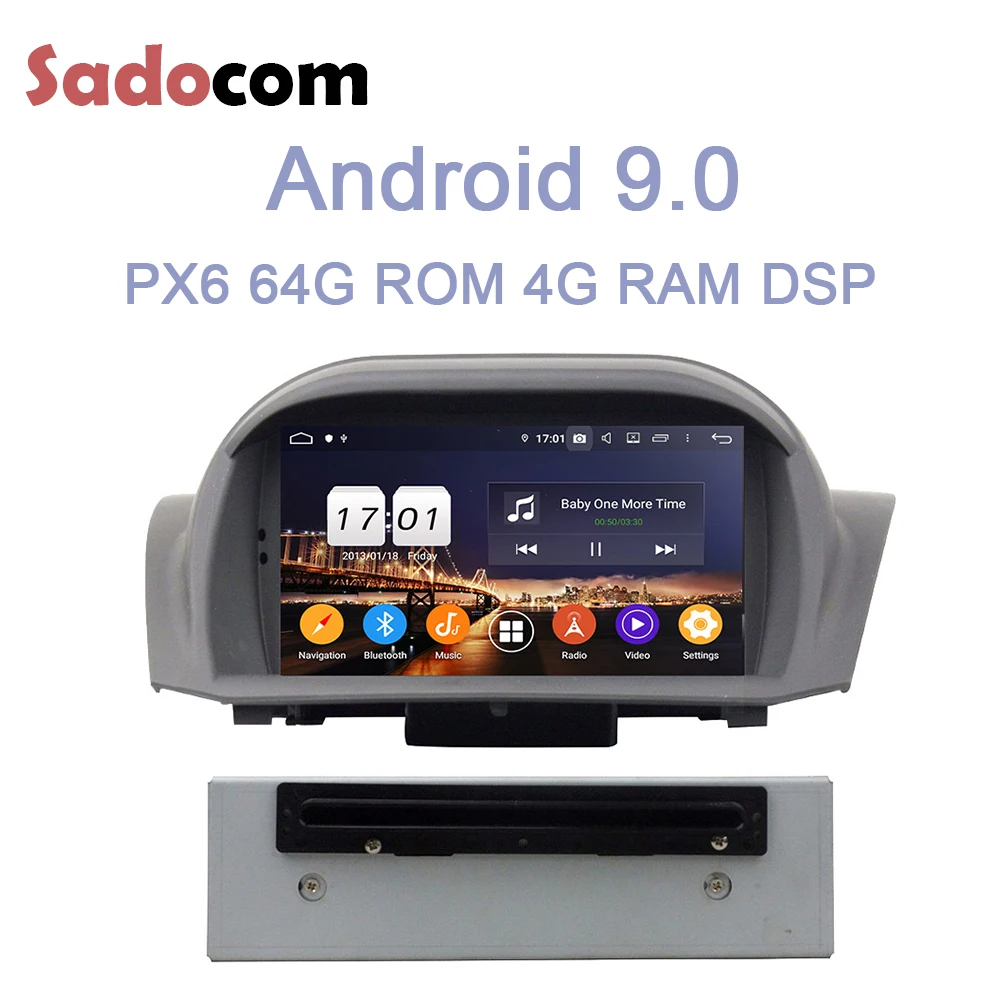 PX6 IPS 2 din Android 10 0 автомобильный DVD плеер 8 ядер 64 ГБ + 4 Гб ОЗУ для Ford Fiesta 2013 2016