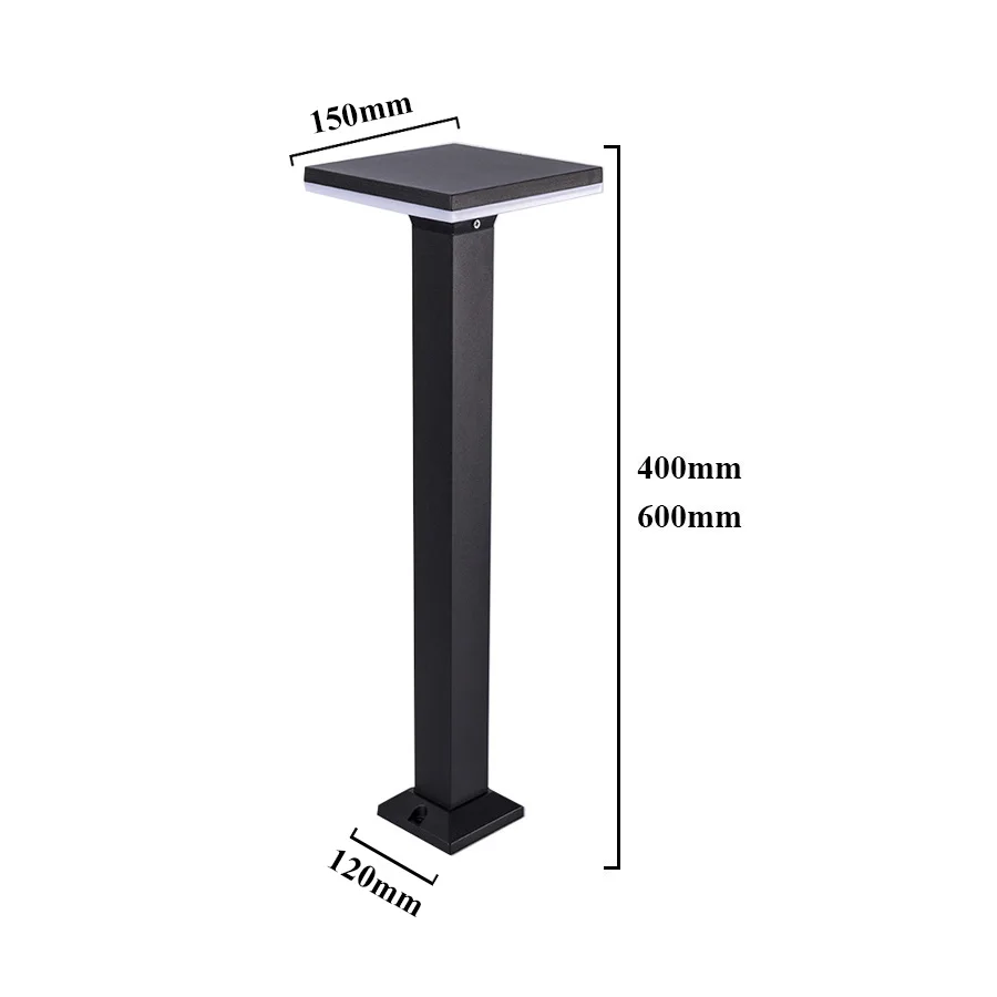 

BEIAIDI Outdoor Garden lawn lamp Aluminum Square Courtyard Landscape Lawn Light Balcony Yard Pathway Park Villa Post Pillar Lamp