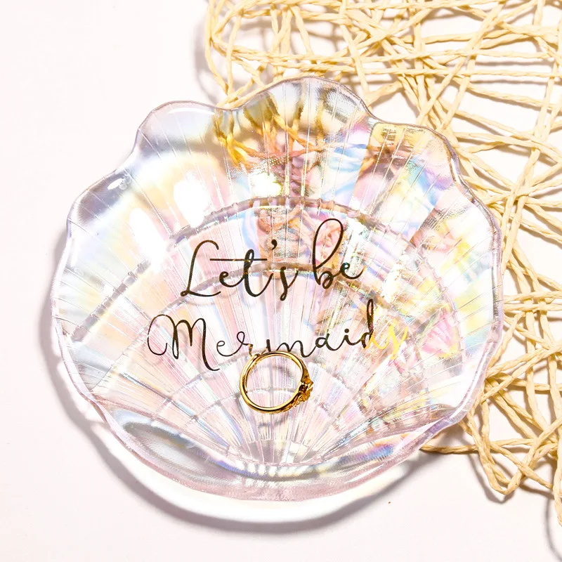 Скандинавская стеклянная подставка для хранения в виде ракушек Минималистичная