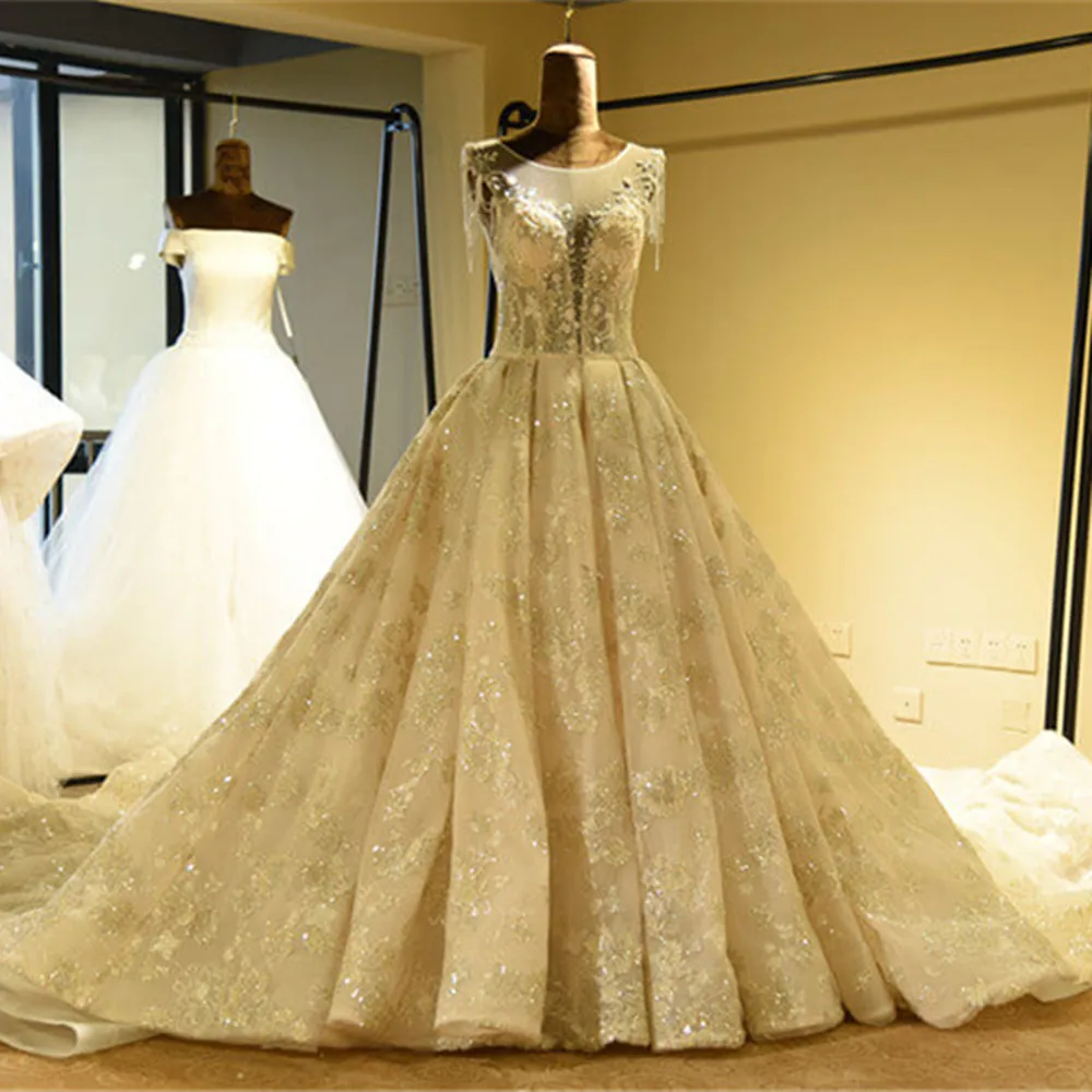 Роскошные кружевные свадебные платья с бусинами и жемчугом 2020 Романтические