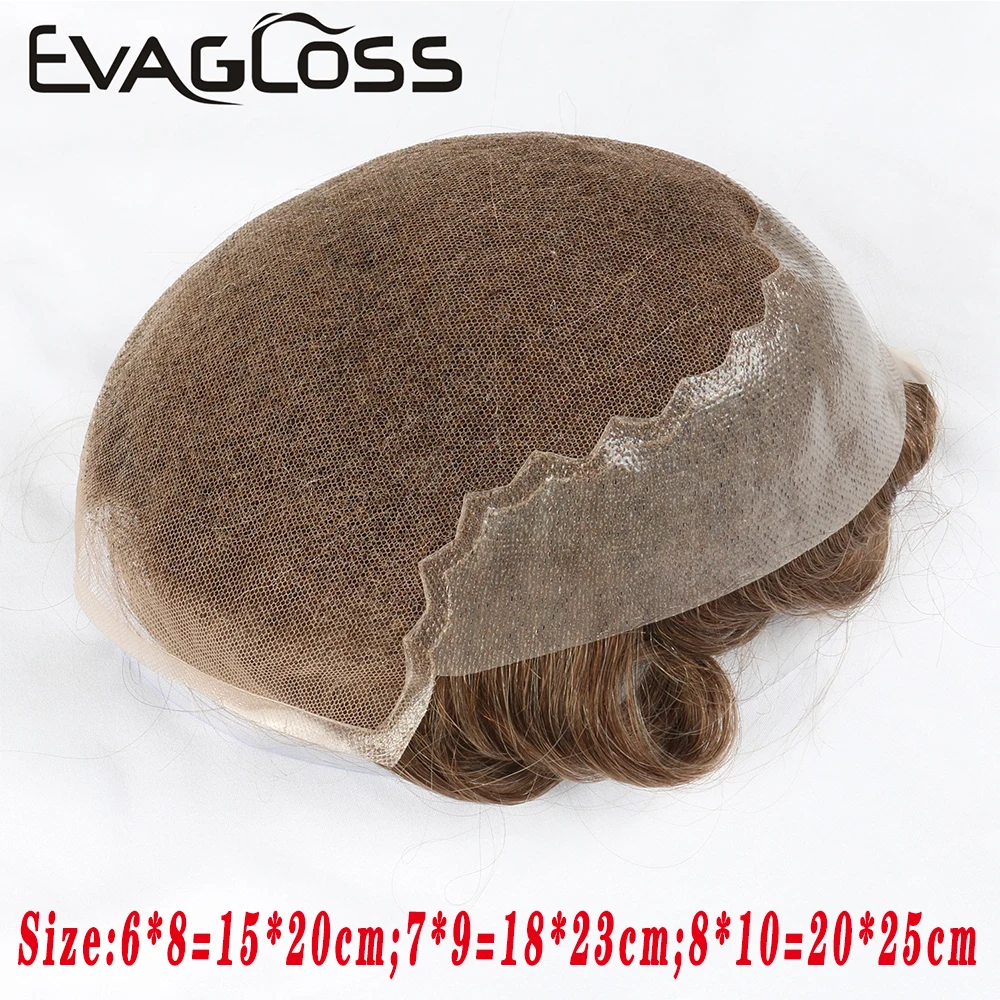 Парик EVAGLOSS мужской из натуральных человеческих волос швейцарский тонкий протез