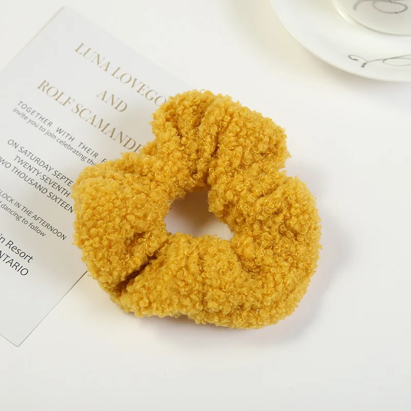 Женские милые мягкие плюшевые эластичные резинки для волос зимние Бархатные