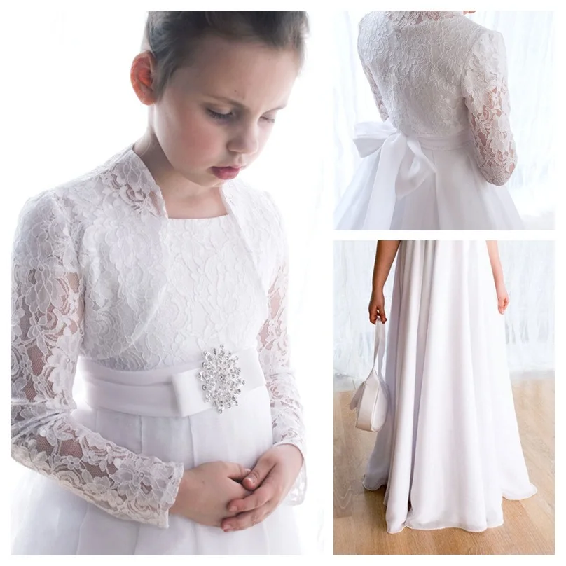 Детское платье принцессы кружевные платья для первого причастия девочек с
