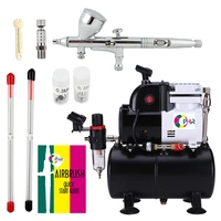 ophir airbrush compressor with cooling fan air tank 3 tips pro gravity dual action airbrush kit for tattoo hobby ac116070
