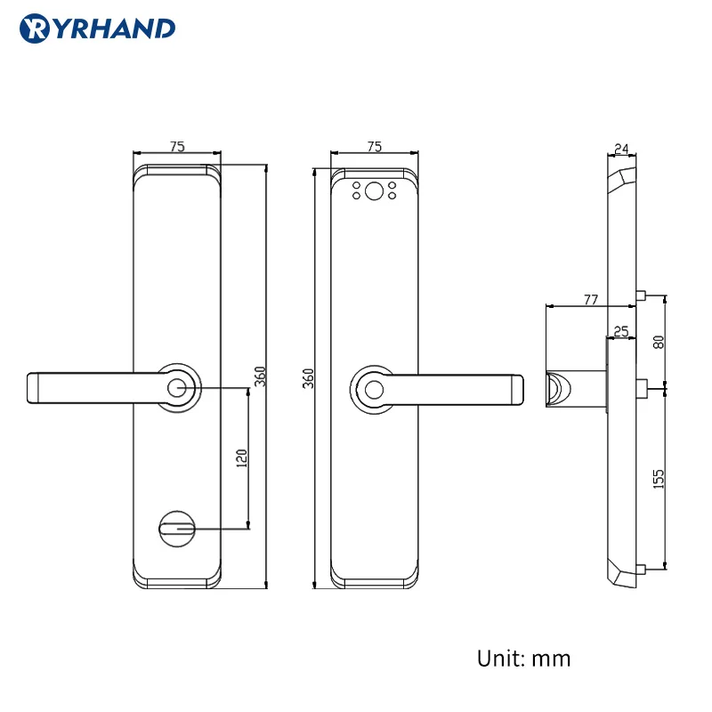 Дверной замок Tuya с Биометрическим распознаванием отпечатков пальцев и камерой