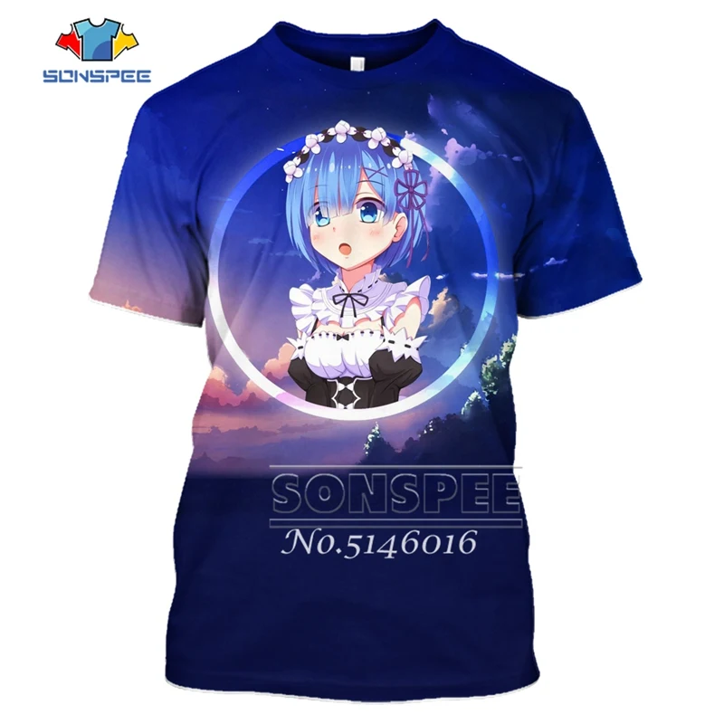 13 SONSPEE, 3D принт, аниме, Harajuku Re: zero, Твин Рам Рем, косплей, футболка, мужская, повседневная, летняя, унисекс, короткий рукав, футболки, топы, t445 - Цвет: 13