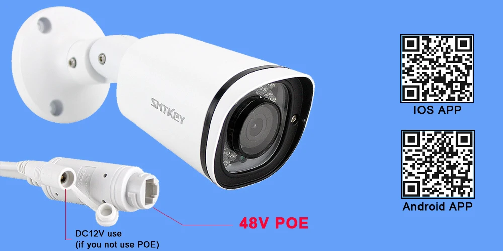 SMTKEY H.265 DC 12 В/48 в POE 2,8 мм ip-камера 2MP/4MP/5MP/8MP аудио IPC Onivf Xmeye приложение для NVR или POE системы безопасности