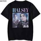 Летняя футболка Halsey с эстетичным принтом, Повседневная Свободная универсальная уличная одежда Харадзюку для мужчин и женщин, мягкая футболка с круглым вырезом