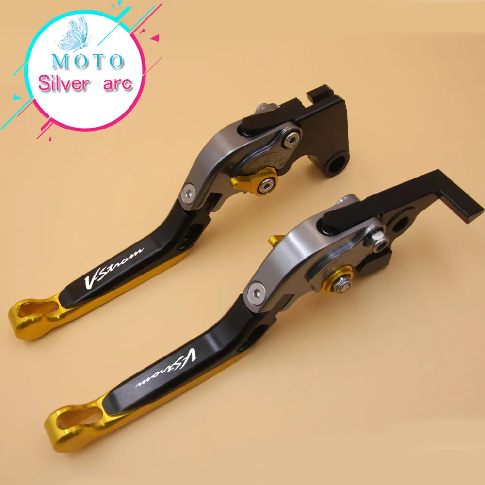 ! С логотипом CNC Золотой мотоцикл сцепные рычаги для Suzuki DL650 V STROM DL 650 VSTROM 2004 2010 2005 2006