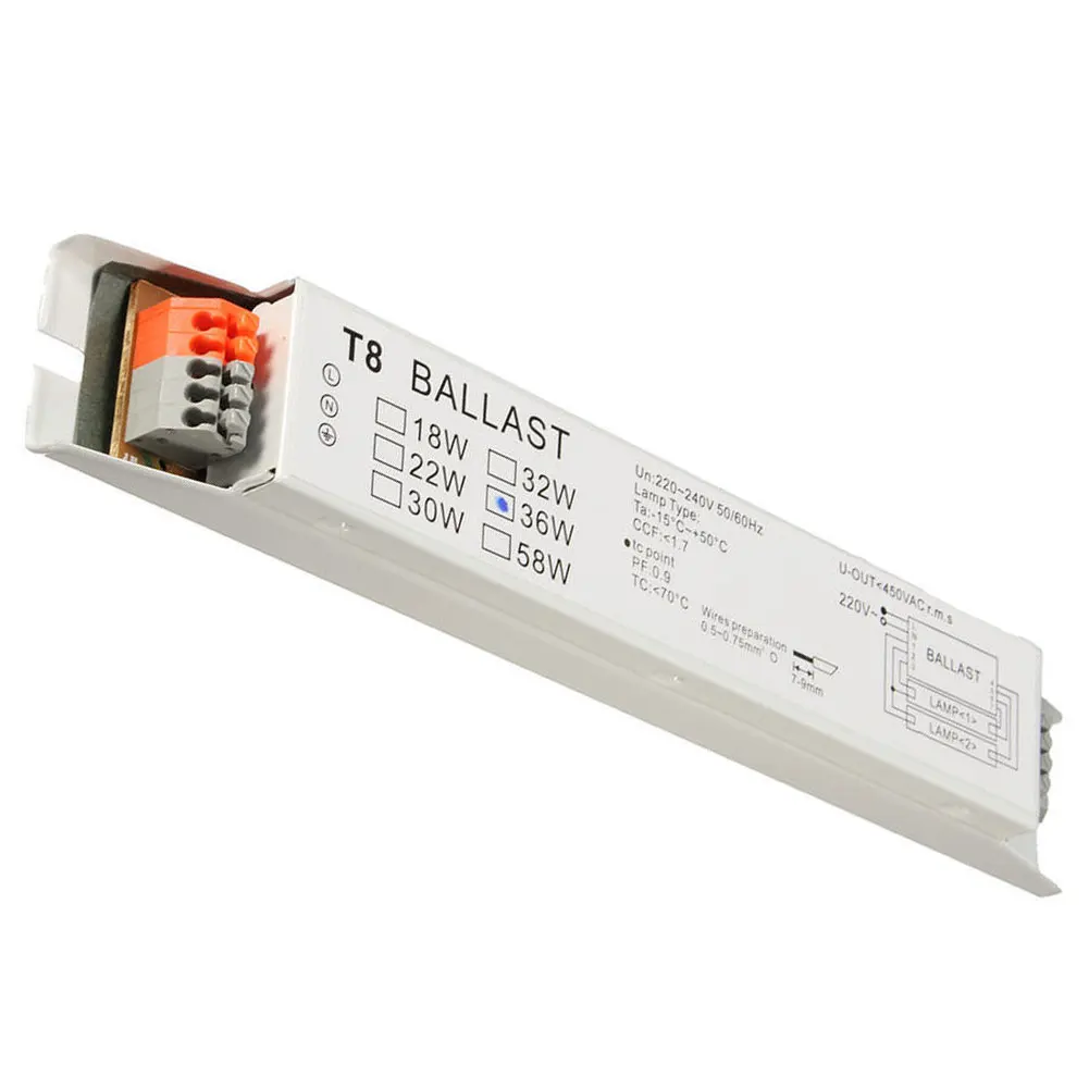 

220-240V AC 2x18W 2x36W Wide Voltage T8 Electronic Ballast Fluorescent Lamp Ballasts Wide Voltage Instant Start Energy Ballast