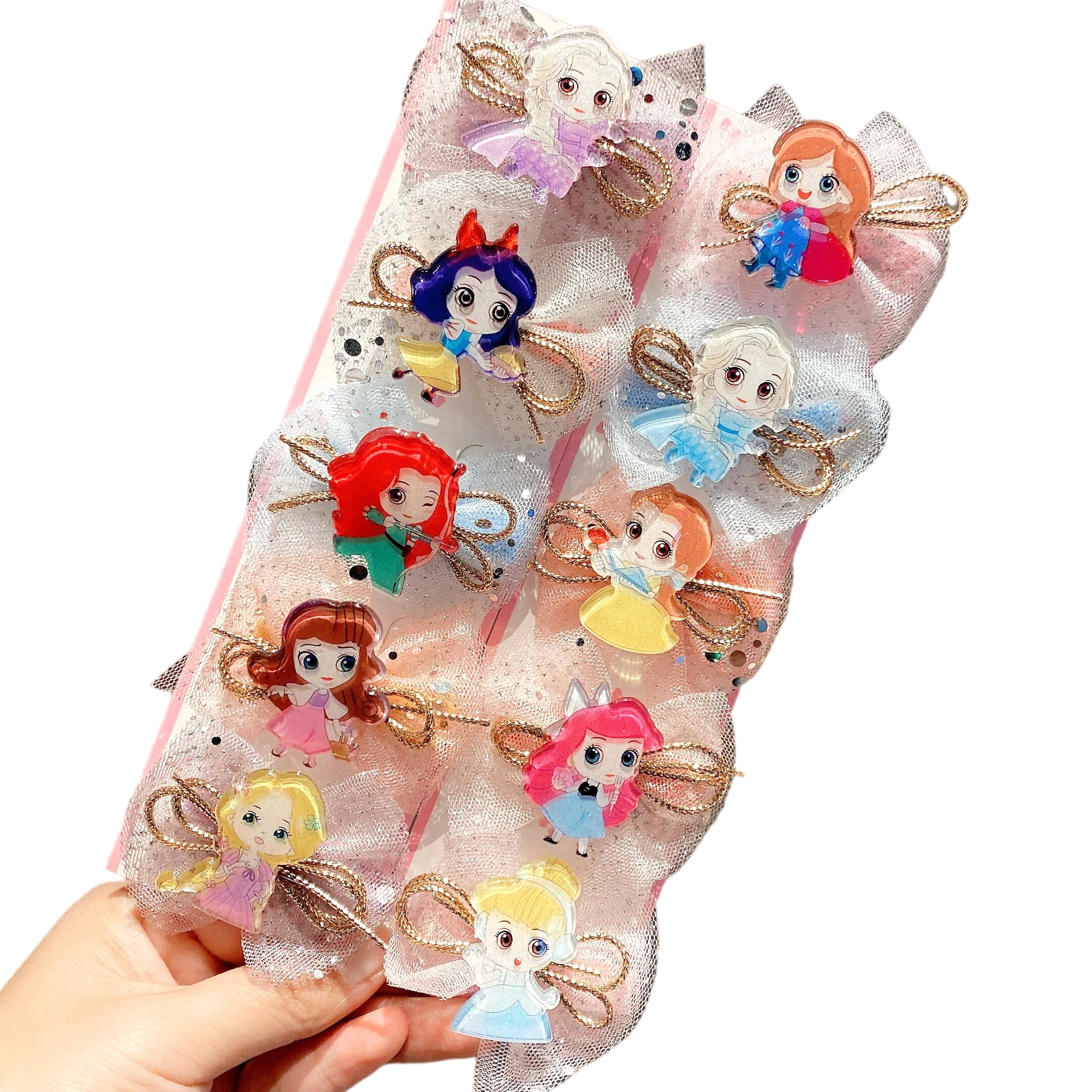 

10pcs Frozen Princess Girl Hairpin Cartoon Hair Clip Baby Cute Bobby Pin Girl Side Clip Broken Hair Little Girl Hair Accessories