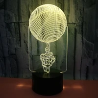 cool gift rotation basketball 3d led lamp 7 color change usb night light desk lamp kids gifts bedside light