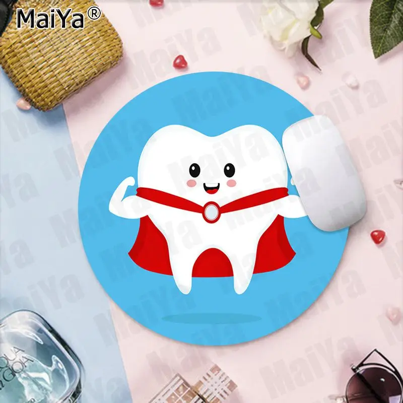 MaiYa милые игровые коврики с белыми зубчиками на заказ Круглый игровой коврик для
