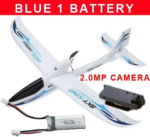 RC самолет F959 Sky King 3CH RC самолет с фиксированным крылом планер самолет RTF EPO Электрический летающий самолет игрушки - Цвет: Blue 1 BT WITH CAM