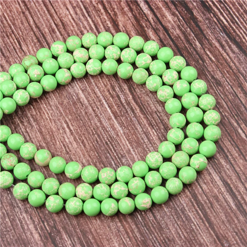 

Natural Emperor Green Stone Beads Round Beads Loose Beads For Making Jewelry DIY Bracelet Necklace 4/6/8/10/12 / MM
