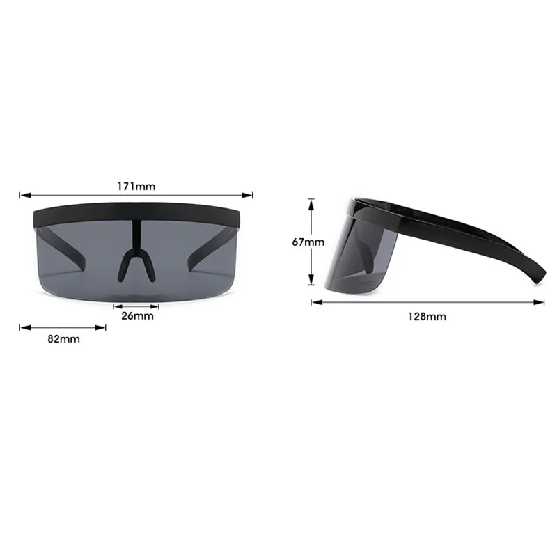 

Large Frame Sun Protection Sunglasses Women Personal Mask Siamese Frame Sunglasses Men UV400 Plastic Fashion Vintage Multicolor