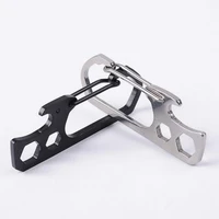 80hotstainless steel key ring carabiner hook bottle opener hexagon wrench multi tool