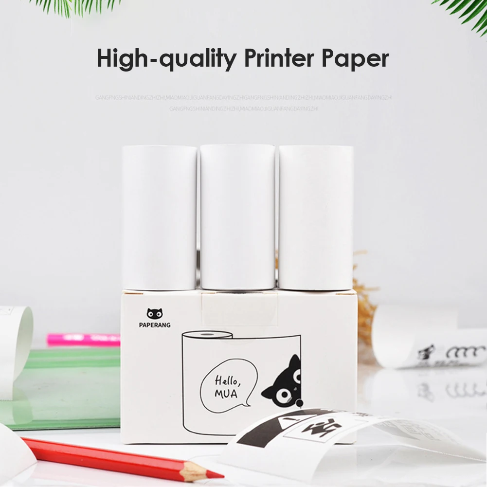 

3 Rolls White Color Thermal Photo Paper USB Thermal Receipt Printer Paper for P1 P2 P2S Portable Thermal Printer