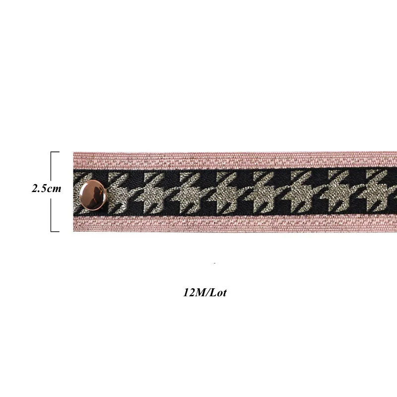12M/Lot 2.5cm Wide Metal Button Lace Trim Webbing Lamp Sofa Edge Decor Curtain Accessories Tassel Fringe Ribbon Belt Trims DIY | Дом и сад