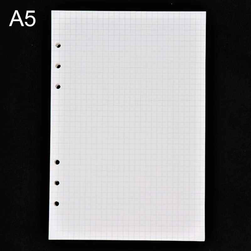 Grid 45 шт. Высококачественная записная книжка A5/A6, запасная вставка, 6 отверстий с отрывными листами, спиральный блокнот, бумажный дневник, план, внутренняя бумага для блокнота,ежедневник,тетрадь - Цвет: Grid