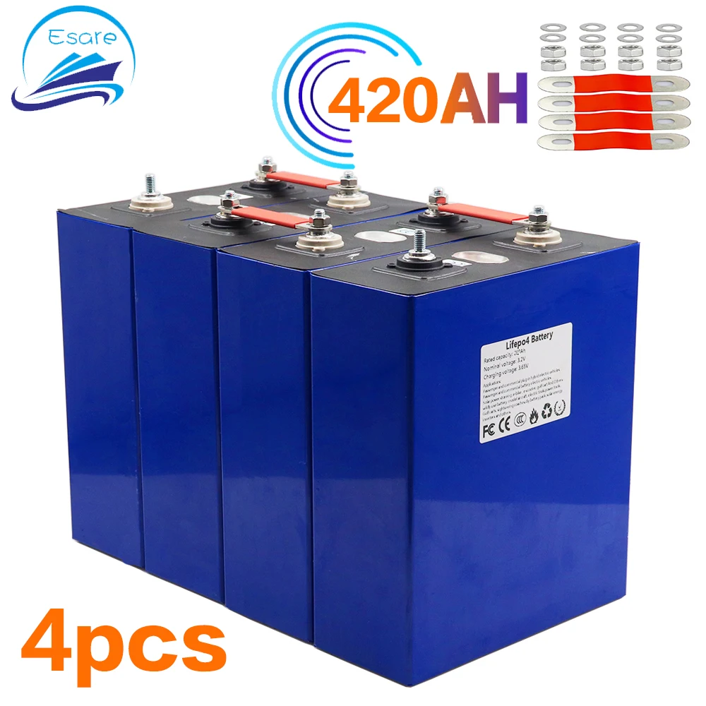 Новые 4 шт. 3 2 V 420Ah LiFePO4 аккумулятор литий железо phospha DIY 12V 24V мотоцикл электромобиль