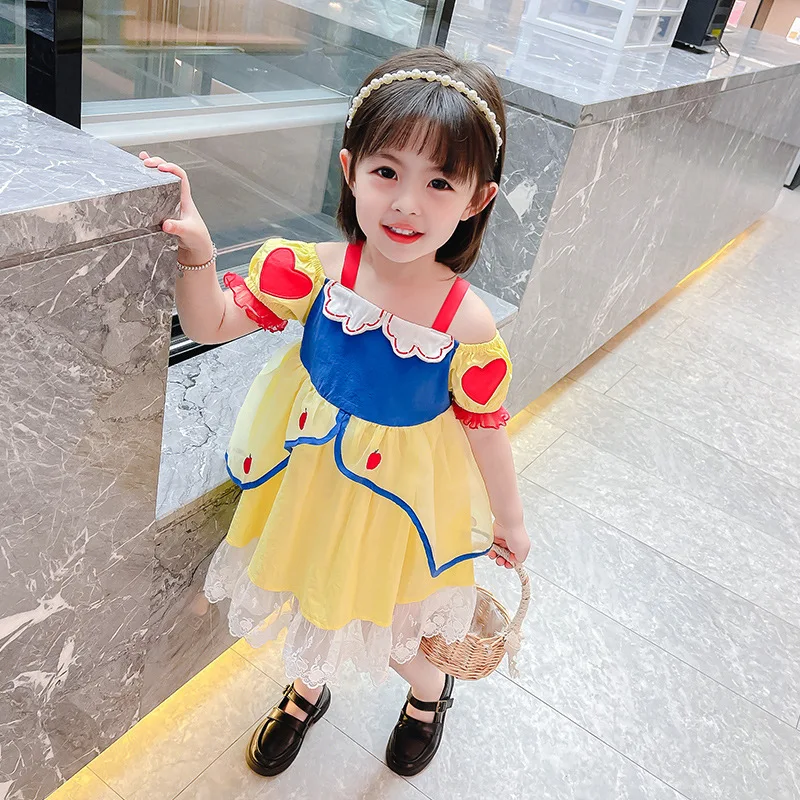 

HYLKIDHUOSE 2021 летнее платье для девочек белое детское платье с кружевами платье принцессы для девочек модные вечерние платья на открытом воздух...