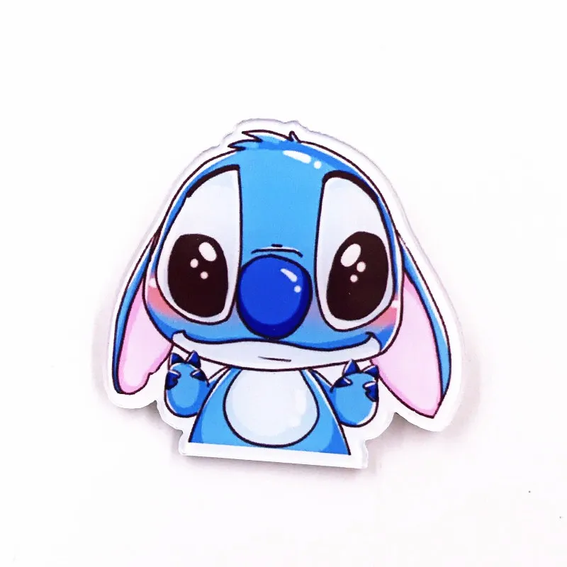 Прозрачный 1 шт. аниме Angry Lilo& Stitch Броши для женщин Акриловые нагрудные булавки джинсовые куртки воротник значки рюкзак со значком модный подарок - Цвет: Прозрачный