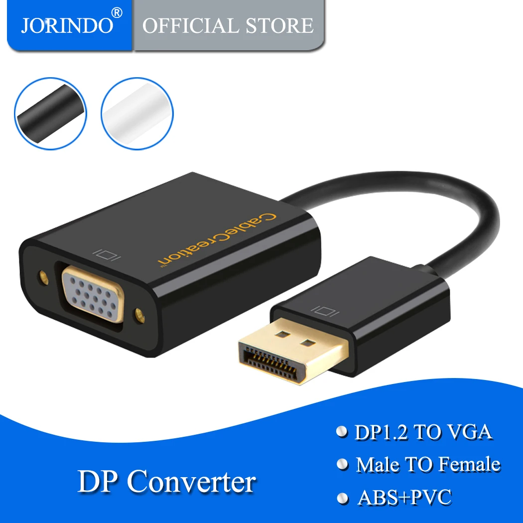 Dp to VGA Позолоченный Кабель адаптер JORINDO DisplayPort стандартный переходник DP Male Female