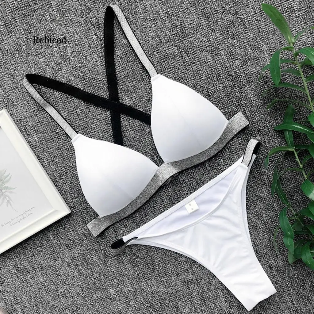 

Fashion 2019 New Summer Beach Wear Swim Women's Bikini Padded Push-Up Bra Bandage Swimsuit Beachwear Swimwear Bathing