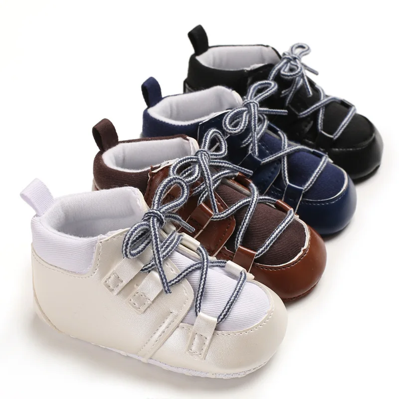 

Пинетки детские из искусственной кожи, на шнуровке, весна-осень, детская обувь, новорожденные