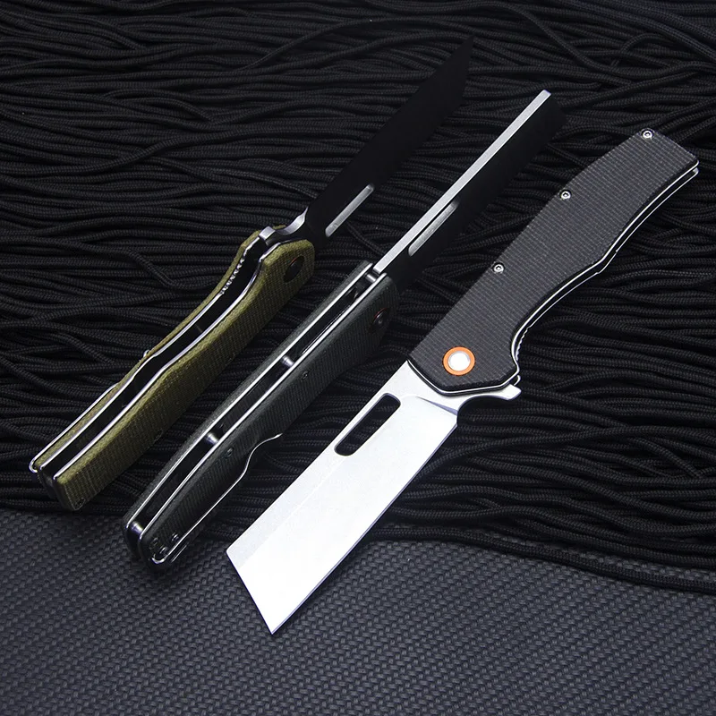 

New GT955 Outdoor Folding Pocket Knife Flax Fiber Handle D2 Blade Multi Camping Hunting Survival Tactical Fruit Knives EDC Tools