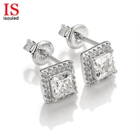 i souled hl04s brand jewelry fine fashion earings for women s925 sterling silver accessories 0 5ct moissan diamond center stone