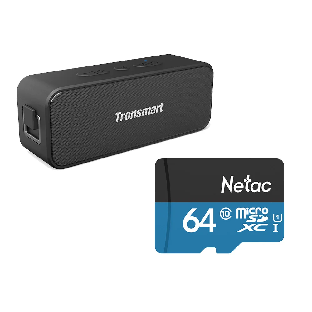 [] Портативная колонка Tronsmart Element T2 Plus TWS Bluetooth 5,0 с глубокими и мощными басами, водонепроницаемость IPX7, время воспроизведения 24 часа - Цвет: add 64GB SD Card