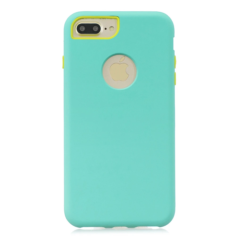 For iPhone 6 Plus 6s 7 8 Case Silicone+PC Slim Fit Dual Layer Phone Back 3in1 Protective Shell |