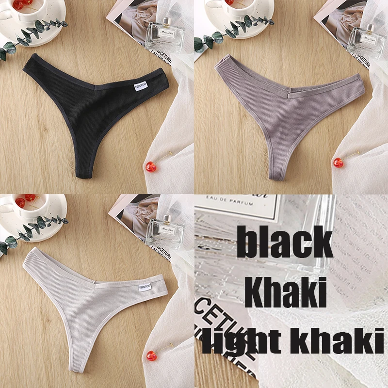 

3PCS/Set Women's Panties G-string Thong Cotton Underwear Sexy Panties Female Underpants 6 Solid Color Pantys Intimates Lingerie