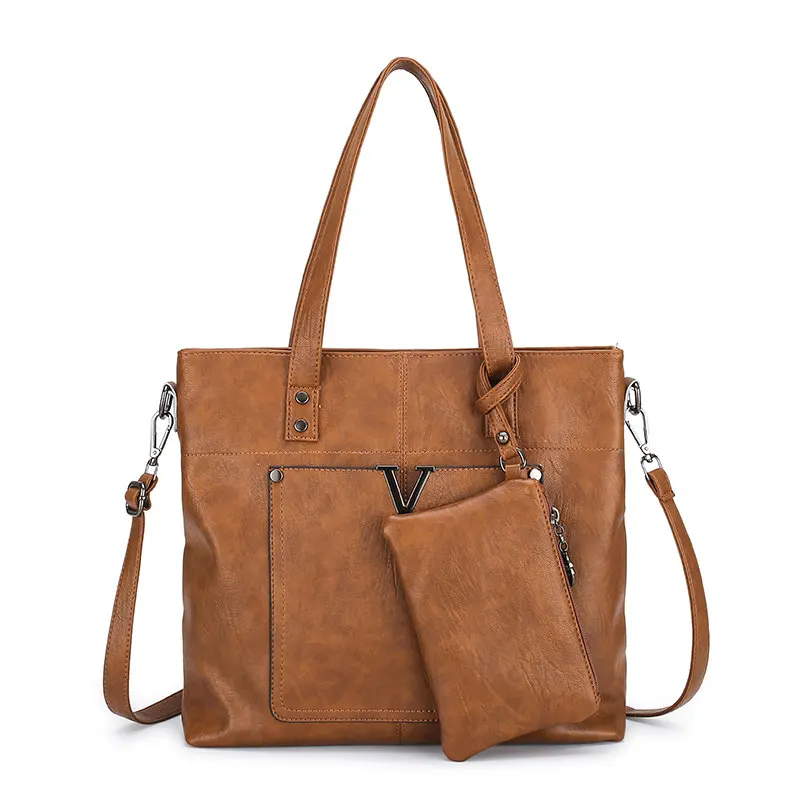 Женские сумки через плечо для женщин Tote mochila mujer клатч sac основные кожаные сумки через плечо сумочки и сумочка - Цвет: Brown
