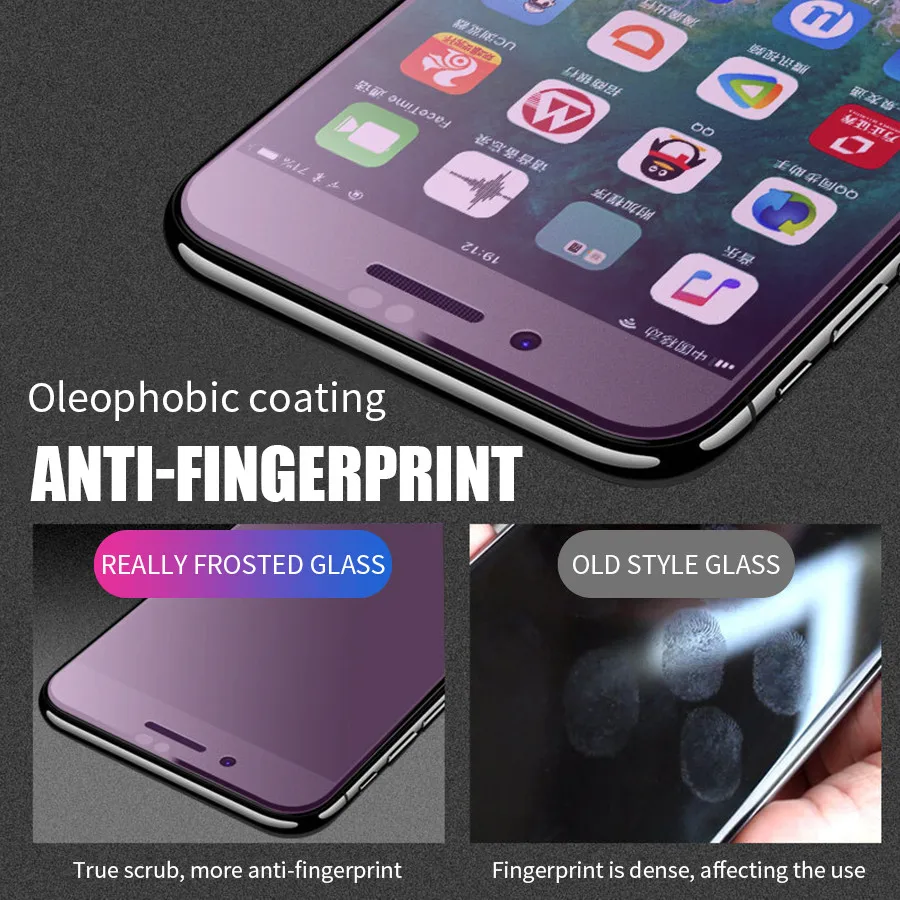 Анти УФ Фиолетовый Синий свет матовый закаленное стекло для IPhone 11 Pro XS Max XR X защита