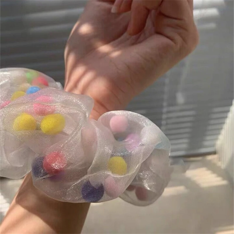 

Q большой Размеры органза резинка для волос для женщин; Сезон весна-лето; Резинки для волос для девочек резинкой хвост держатель сетчатый головной убор