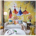 Пользовательские обои современный абстрактный танцор искусство Масляная живопись фон роспись домашний Декор 3D Водонепроницаемый холст съемная Настенная Наклейка